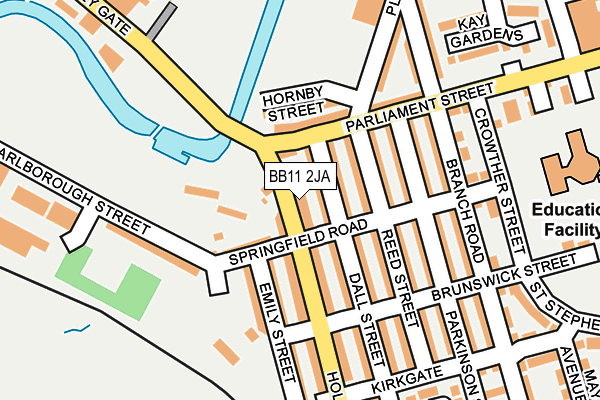 BB11 2JA map - OS OpenMap – Local (Ordnance Survey)