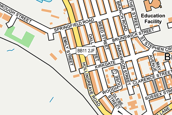 BB11 2JF map - OS OpenMap – Local (Ordnance Survey)