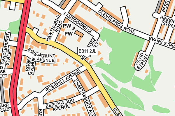 BB11 2JL map - OS OpenMap – Local (Ordnance Survey)