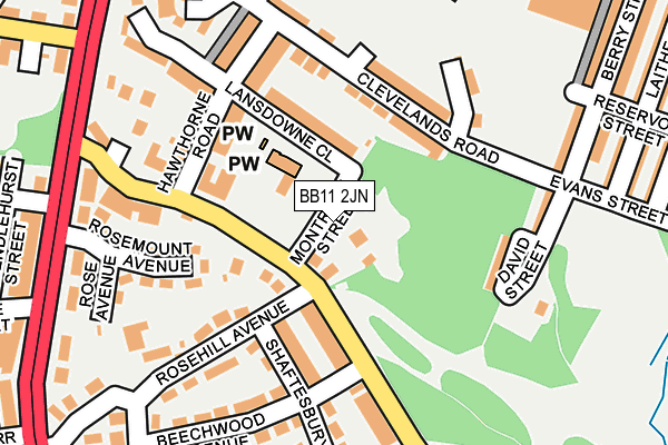 BB11 2JN map - OS OpenMap – Local (Ordnance Survey)