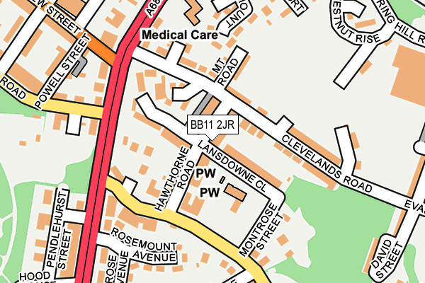BB11 2JR map - OS OpenMap – Local (Ordnance Survey)