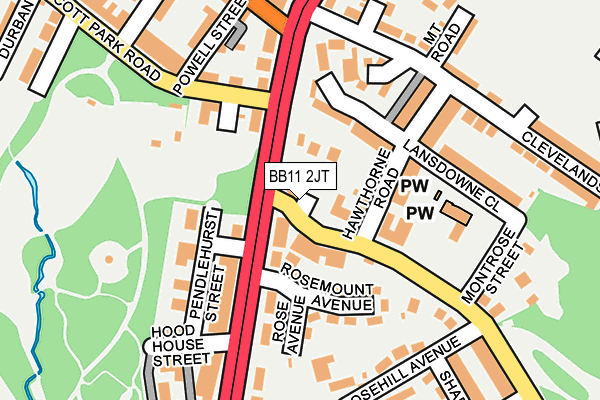 BB11 2JT map - OS OpenMap – Local (Ordnance Survey)