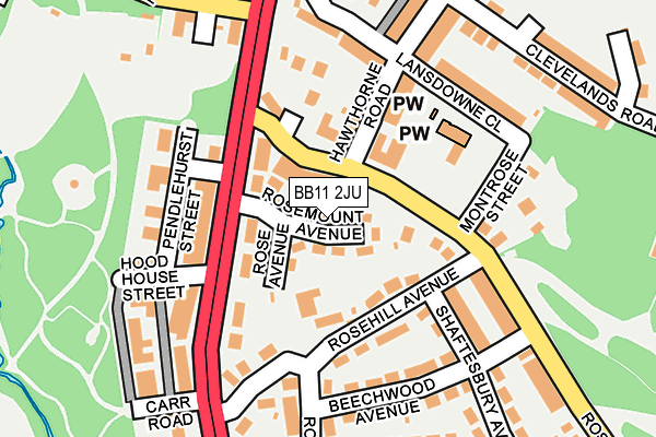 BB11 2JU map - OS OpenMap – Local (Ordnance Survey)