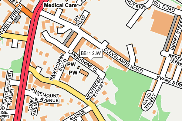BB11 2JW map - OS OpenMap – Local (Ordnance Survey)