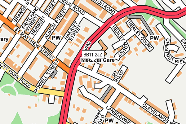 BB11 2JZ map - OS OpenMap – Local (Ordnance Survey)