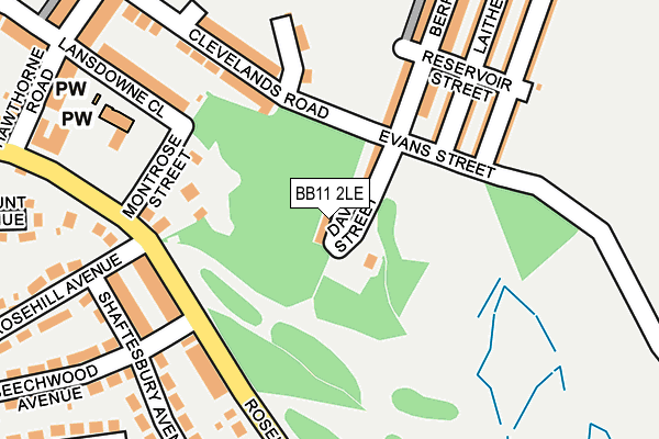 BB11 2LE map - OS OpenMap – Local (Ordnance Survey)