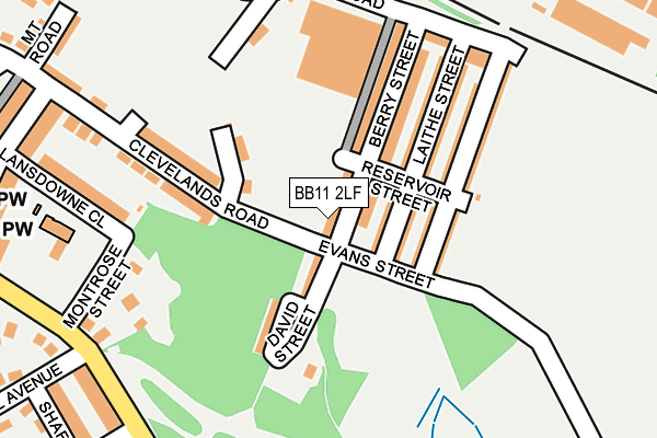BB11 2LF map - OS OpenMap – Local (Ordnance Survey)