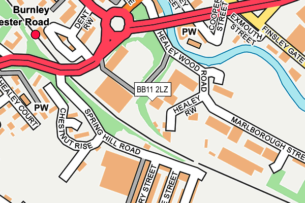BB11 2LZ map - OS OpenMap – Local (Ordnance Survey)
