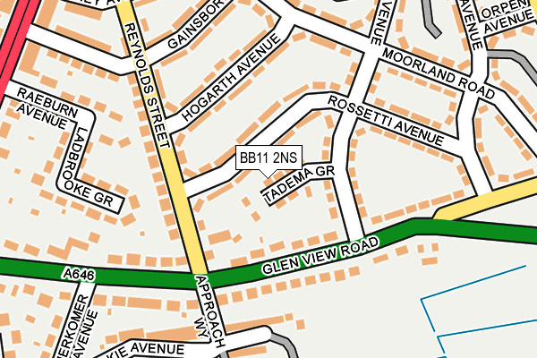 BB11 2NS map - OS OpenMap – Local (Ordnance Survey)