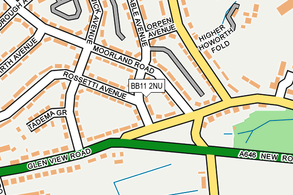 BB11 2NU map - OS OpenMap – Local (Ordnance Survey)