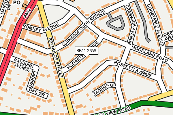 BB11 2NW map - OS OpenMap – Local (Ordnance Survey)