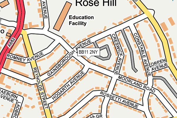 BB11 2NY map - OS OpenMap – Local (Ordnance Survey)