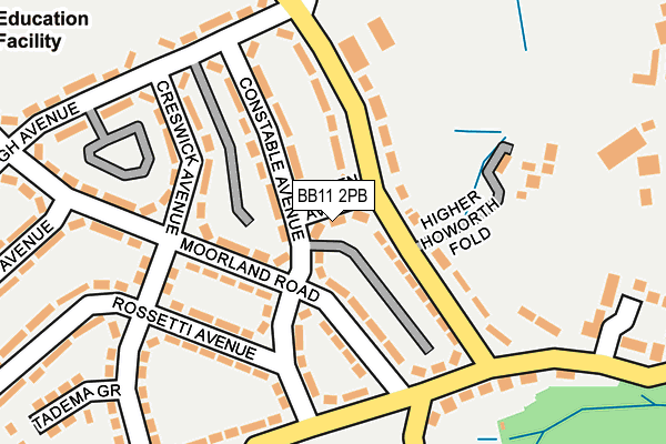 BB11 2PB map - OS OpenMap – Local (Ordnance Survey)