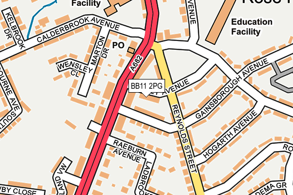 BB11 2PG map - OS OpenMap – Local (Ordnance Survey)