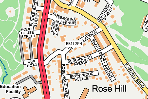 BB11 2PN map - OS OpenMap – Local (Ordnance Survey)