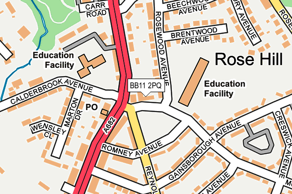 BB11 2PQ map - OS OpenMap – Local (Ordnance Survey)