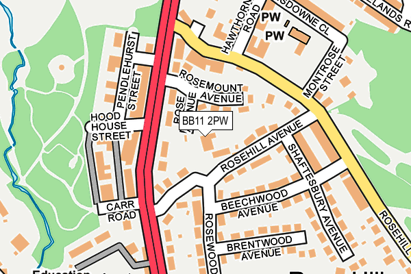 BB11 2PW map - OS OpenMap – Local (Ordnance Survey)