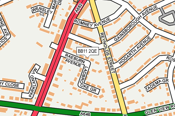 BB11 2QE map - OS OpenMap – Local (Ordnance Survey)