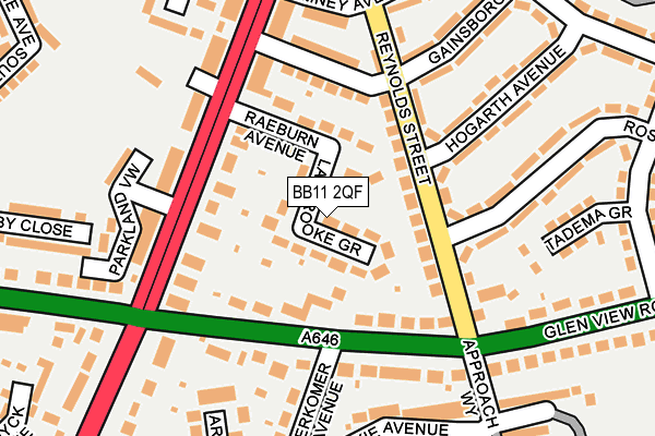 BB11 2QF map - OS OpenMap – Local (Ordnance Survey)