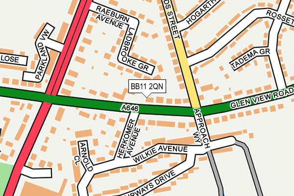 BB11 2QN map - OS OpenMap – Local (Ordnance Survey)