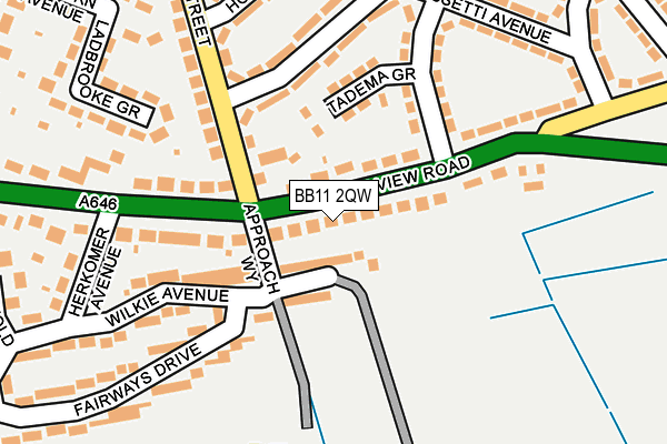 BB11 2QW map - OS OpenMap – Local (Ordnance Survey)