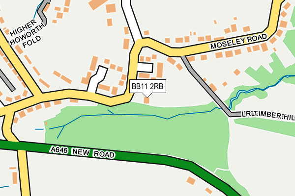BB11 2RB map - OS OpenMap – Local (Ordnance Survey)