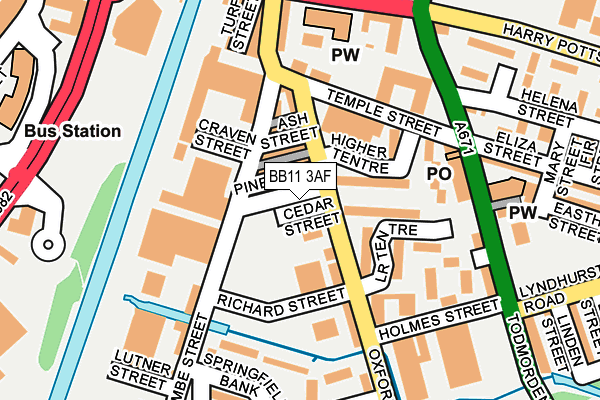 BB11 3AF map - OS OpenMap – Local (Ordnance Survey)