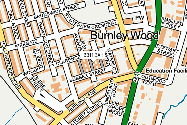 BB11 3AH map - OS OpenMap – Local (Ordnance Survey)