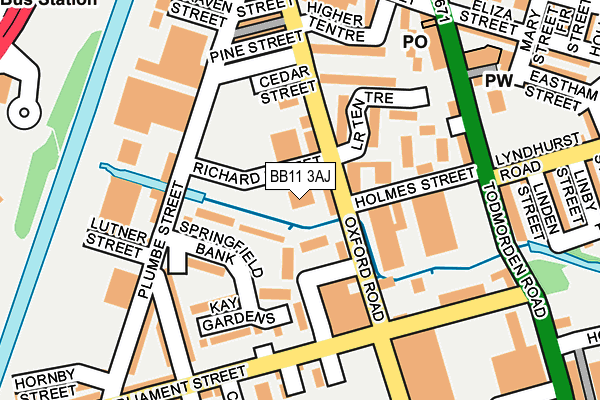 BB11 3AJ map - OS OpenMap – Local (Ordnance Survey)