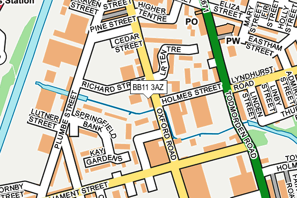 BB11 3AZ map - OS OpenMap – Local (Ordnance Survey)