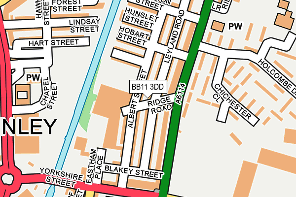 BB11 3DD map - OS OpenMap – Local (Ordnance Survey)