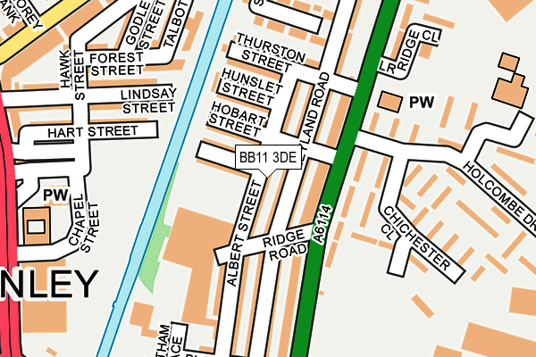 BB11 3DE map - OS OpenMap – Local (Ordnance Survey)