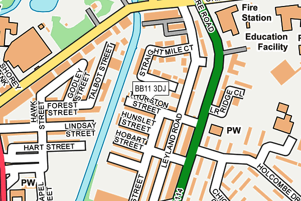 BB11 3DJ map - OS OpenMap – Local (Ordnance Survey)