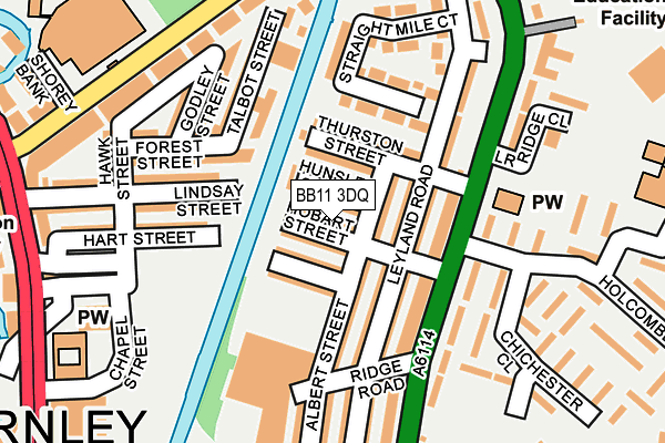 BB11 3DQ map - OS OpenMap – Local (Ordnance Survey)