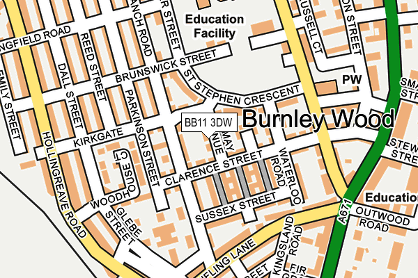 BB11 3DW map - OS OpenMap – Local (Ordnance Survey)