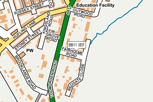 BB11 3EF map - OS OpenMap – Local (Ordnance Survey)