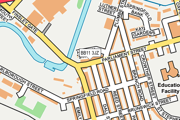 BB11 3JZ map - OS OpenMap – Local (Ordnance Survey)