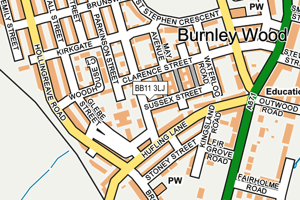 BB11 3LJ map - OS OpenMap – Local (Ordnance Survey)
