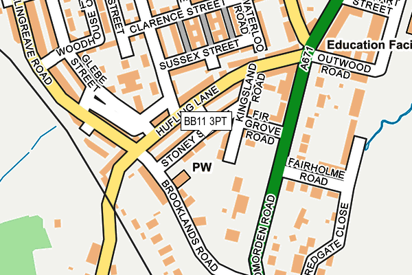 BB11 3PT map - OS OpenMap – Local (Ordnance Survey)