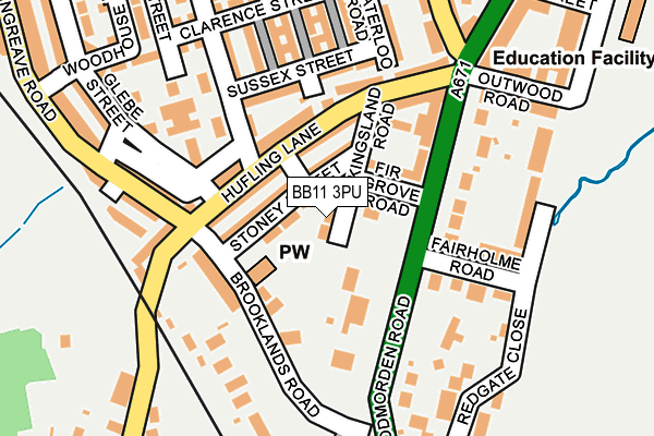 BB11 3PU map - OS OpenMap – Local (Ordnance Survey)