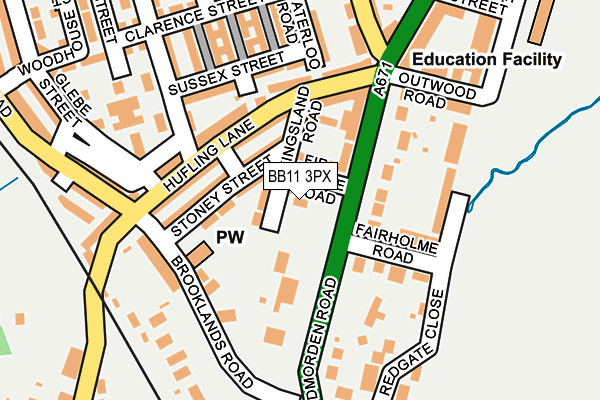 BB11 3PX map - OS OpenMap – Local (Ordnance Survey)