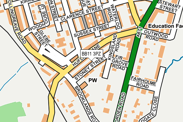 BB11 3PZ map - OS OpenMap – Local (Ordnance Survey)