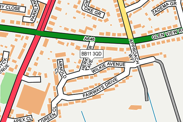 BB11 3QD map - OS OpenMap – Local (Ordnance Survey)