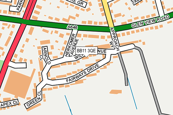 BB11 3QE map - OS OpenMap – Local (Ordnance Survey)