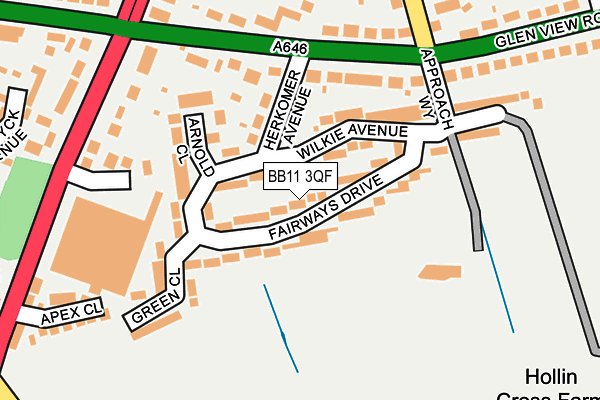 BB11 3QF map - OS OpenMap – Local (Ordnance Survey)