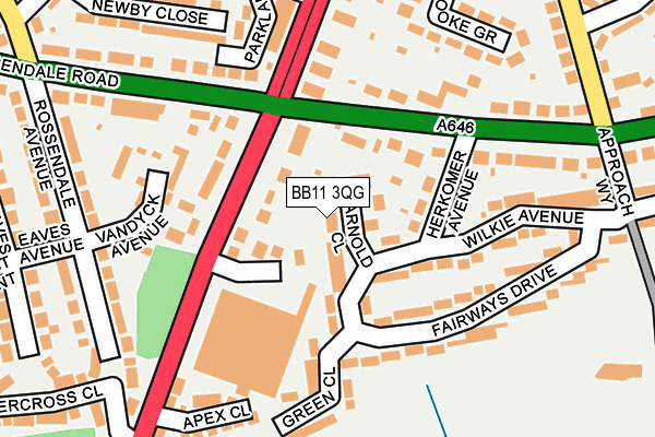 BB11 3QG map - OS OpenMap – Local (Ordnance Survey)