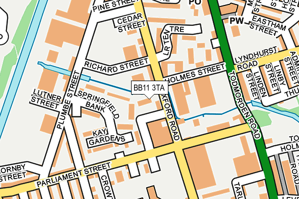 BB11 3TA map - OS OpenMap – Local (Ordnance Survey)