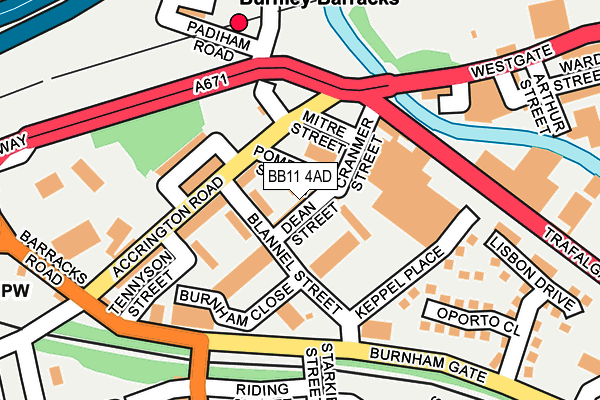 BB11 4AD map - OS OpenMap – Local (Ordnance Survey)