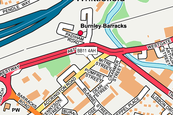 BB11 4AH map - OS OpenMap – Local (Ordnance Survey)