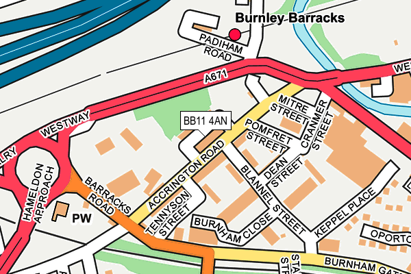 BB11 4AN map - OS OpenMap – Local (Ordnance Survey)